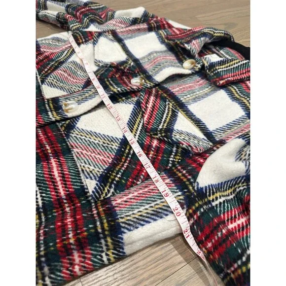 Ellison Shacket Shirt Jacket Womens Size S Red Green White Plaid Tartan - Picture 8 of 10